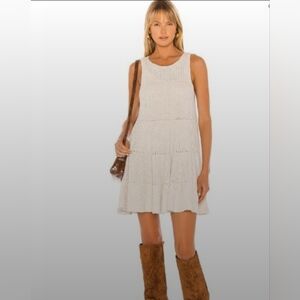 Free People Waterfall Ruffle Sweater Dress Large Cream
